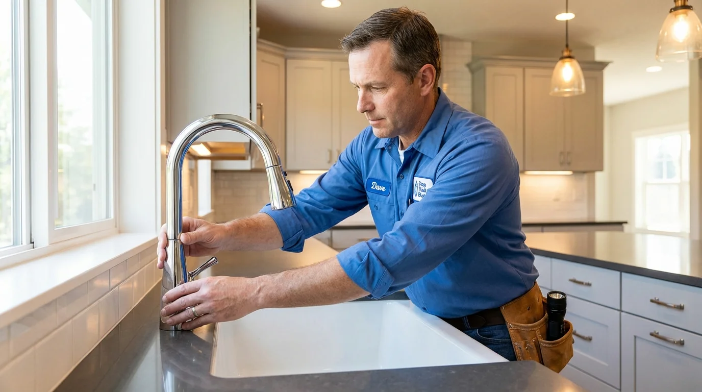Kitchen faucet installation by Johns Plumbing LLC in Canton